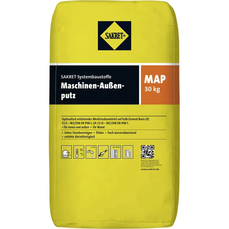 SAKRET Maschinen-Aussenputz Kalk-Zement-Putz MAP 30kg