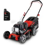 Scheppach Benzin Rasenmäher MP135-42 | Schnittbreite 42cm | 3 PS Leistung | stabiles Stahlgehäuse | Höhenverstellung in 7 Stufen (25 - 70mm) | 55 Liter Fangkorb mit Füllstandsanzeige | inkl. Motoröl