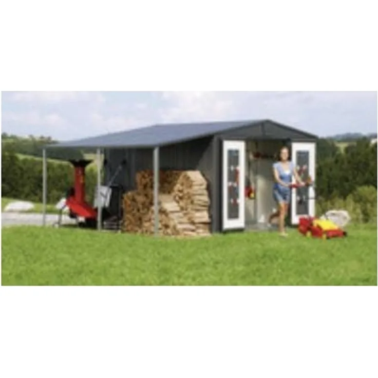 Biohort Seitendach für Gerätehaus Europa Gr. 6-7 150 x 300 cm silber; metallic
