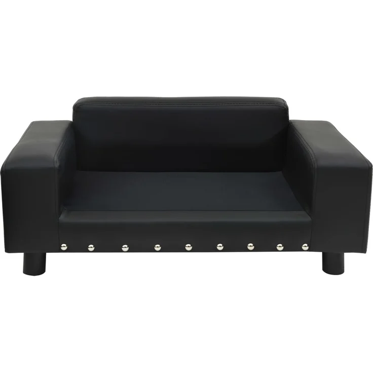 vidaXL Hundesofa Schwarz 81x43x31 cm Plüsch und Kunstleder – Bild 3