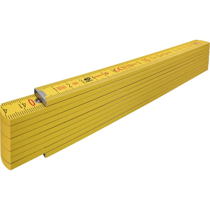 STABILA Zollstock Type 407, 2 m, gelb, metrische Skala, Winkelfunktion, Meterstab aus PEFC-zertifiziertem Holz, Stahlblechgelenke mit integrieter Stahlfeder – Bild 3