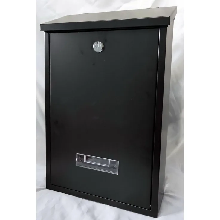 Primaster Briefkasten schwarz 25 x 10 x 40 cm