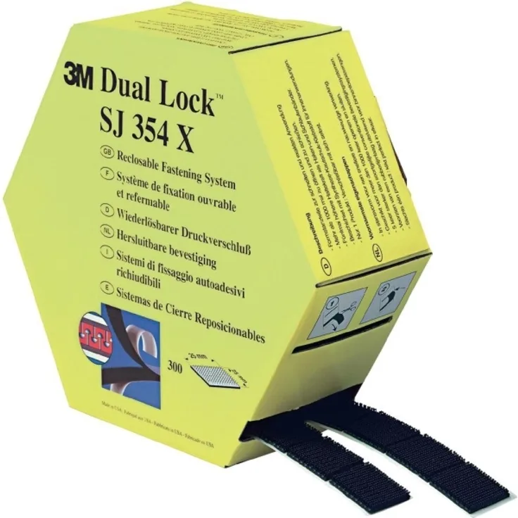 3M SJ354X Dual Lock Klettband zum Aufkleben Pilzkopf (L x B) 7500mm x 25mm Schwarz 1 Paar