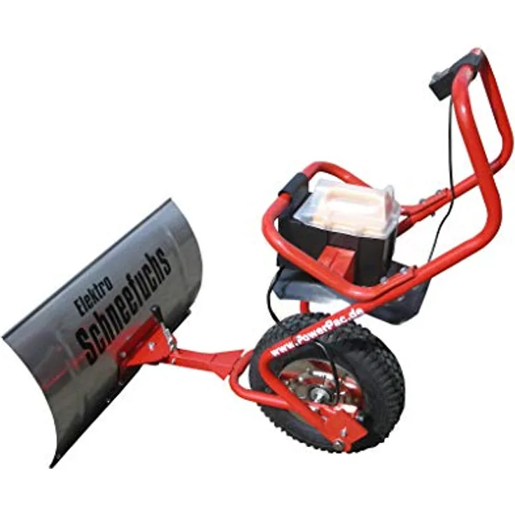 PowerPac Akku Schneeräumer ES230 Räumbreite 74 x 46 cm mit Akku und Ladegerät Nabenmotor Edelstahlschild 740 mm mit Gummirand