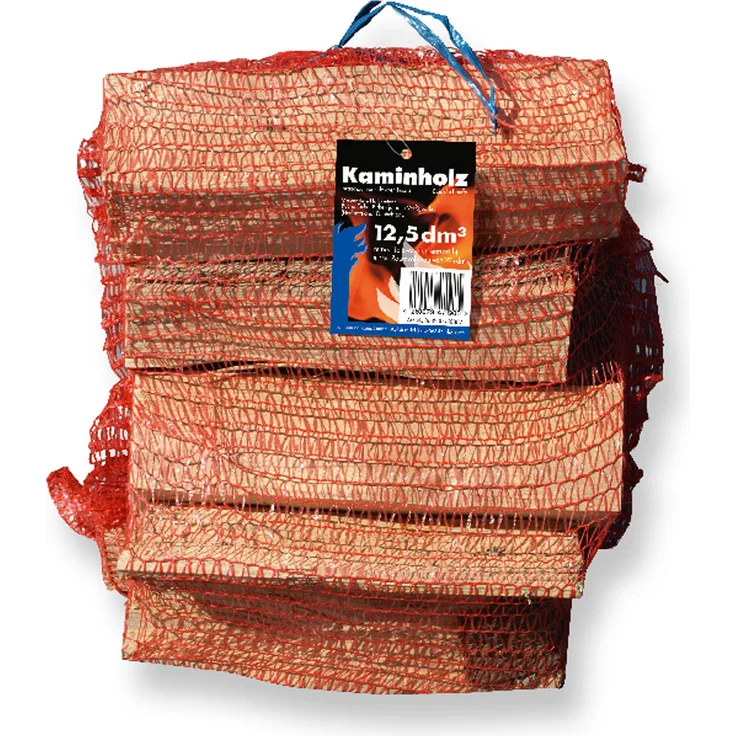 Kaminholz Laubholz-Mix im 12,5 dm³ Netz, niedrige Restfeuchte, hoher Heizwert, Laubholz
