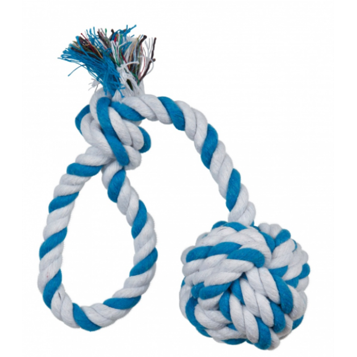 Trixie Denta Fun Spieltau mit eingeflochtenem Ball ø 5,5 cm 30 cm