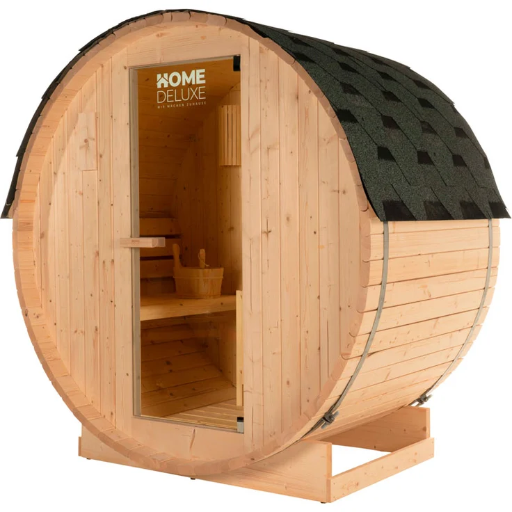 HOME DELUXE Outdoor Fasssauna LAHTI - M, 185 x 120 x 185 cm – Bild 1