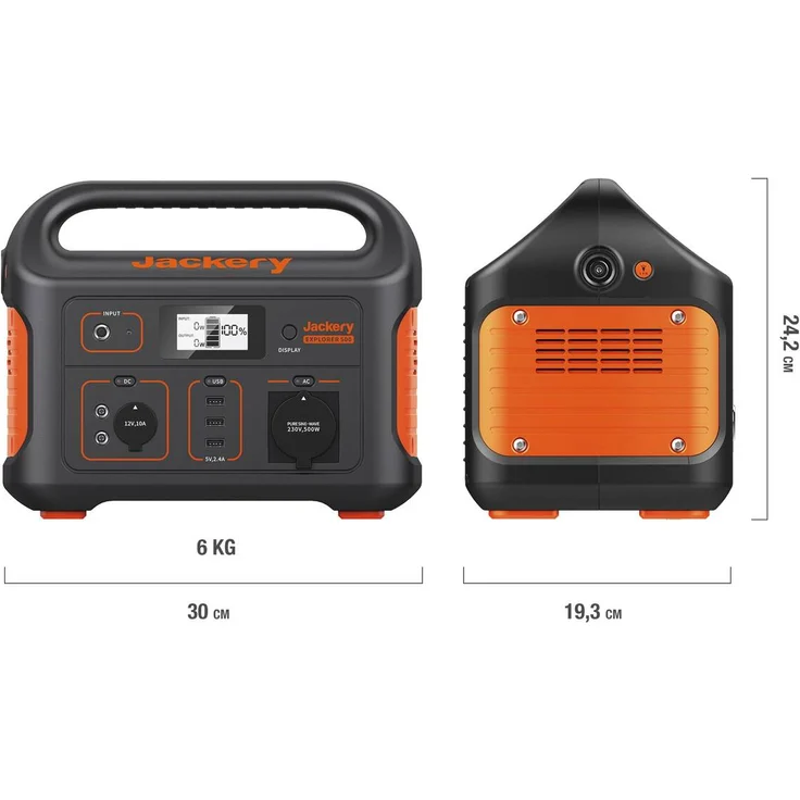 Jackery Tragbare Powerstation Explorer 500, 518 Wh Solargenerator Dauerleistung: 500 W Maximalleistung: 1000 W 230 V, 12 V – Bild 4