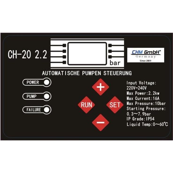 CHM GmbH HMC 170 6-SH, Drucktank 50l Edelstahl, CH 20, Panzerschlauch 80 cm, Wasserfilter Pumpe – Bild 13