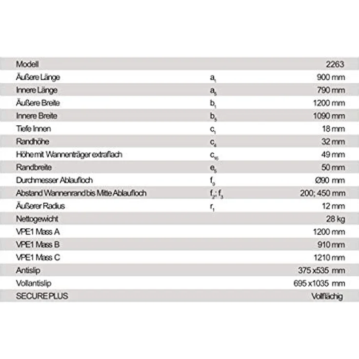 Kaldewei Duschwanne Cayonoplan 2263-1, – Bild 4