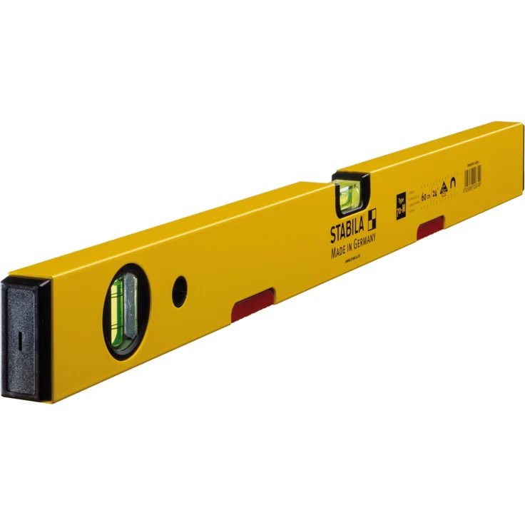 STABILA Magnet-Wasserwaage Type 70 M, 60 cm, leichtes Alu-Profil, starkes Seltenerd-Magnetsystem, 1 Horizontal-Libelle, 1 Vertikal-Libelle, Made in Germany – Bild 1