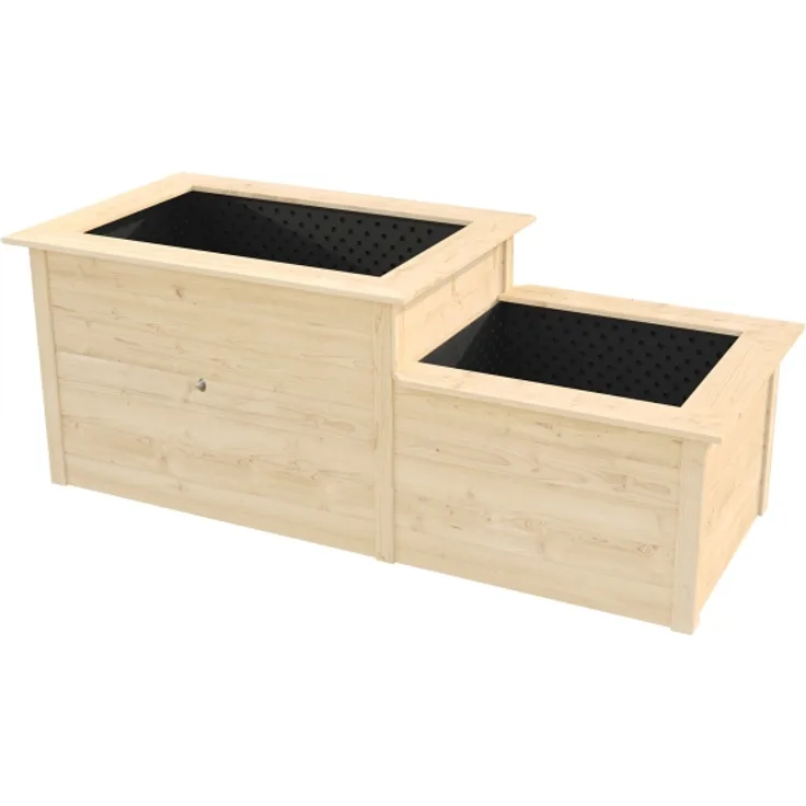 2-Stufen Hochbeet natur 21 mm, Total 205 x 79 x 81 cm