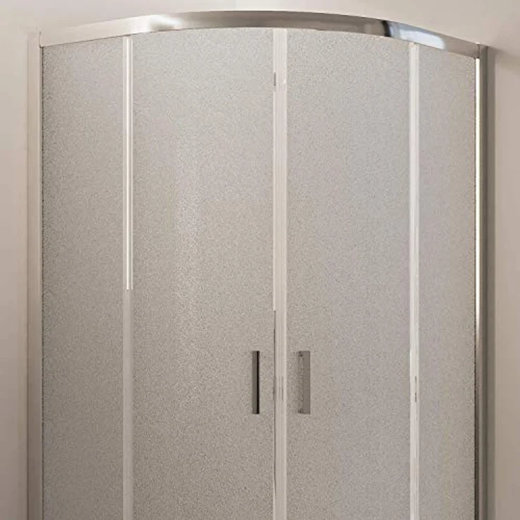 Eckeinstieg Duschkabine Runddusche 80x80 H198 Satiniert 6mm Glas Mod. Ready – Bild 4