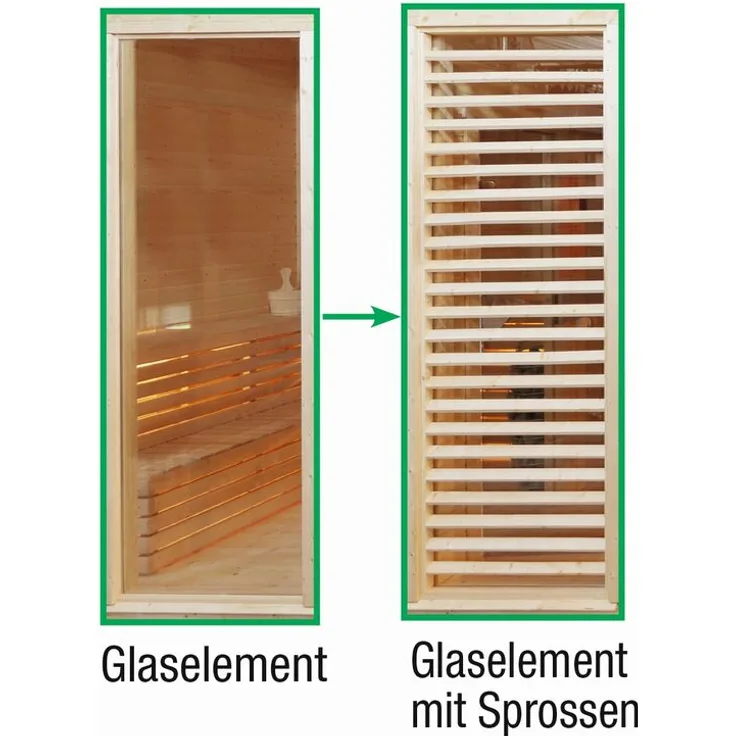 Wolff Finnhaus Sauna Paradiso: Tausch Glas in Sprossen