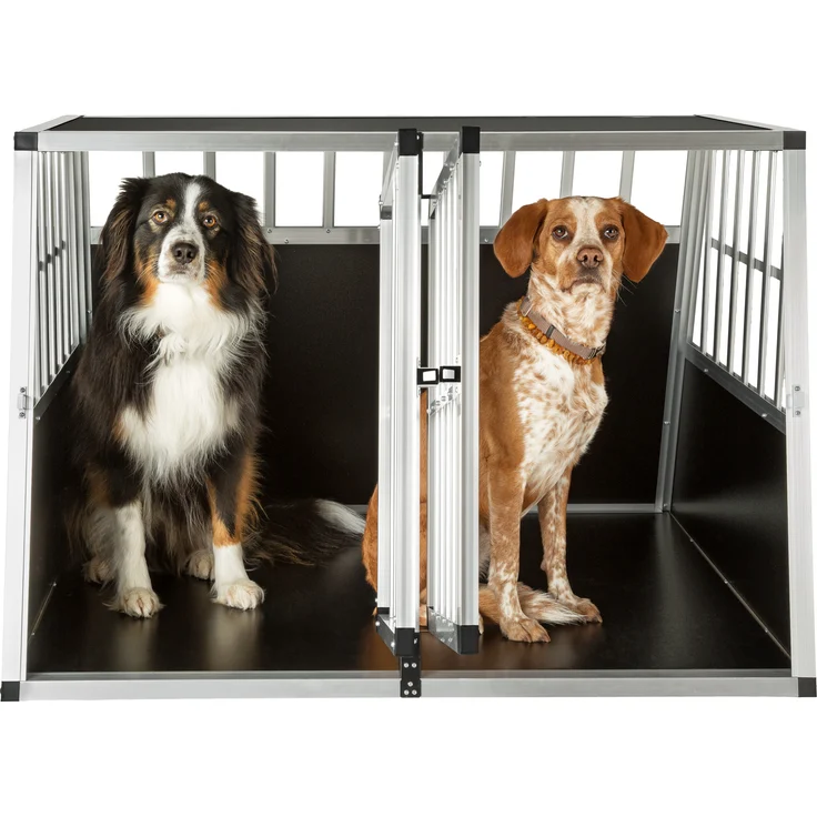 tectake Hundetransportbox doppel mit schräger Rückwand - ohne Trennwand – Bild 2