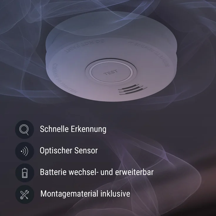 Rauchmelder DOF19 Kunststoff Warnsignal: 85 dB 9V batteriebetrieben Weiß – Bild 2