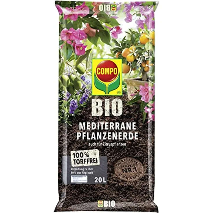 COMPO BIO Mediterrane Pflanzenerde torffrei 20 L