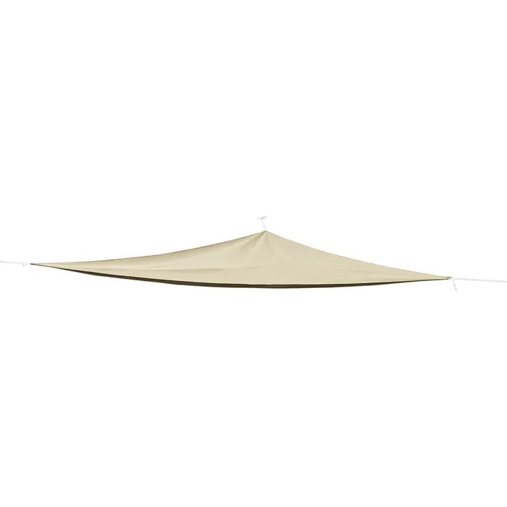 LEX Sonnensegel Dreieck 5 x 5 x 5 m mit Ösen und Nylonschnüren, beige
