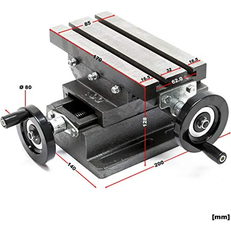 Wiltec - 2-Achsen Kreuztisch 170x85mm Frästisch Koordinatentisch Bohrtisch Fräsständer - Preisvergleich – Bild 6