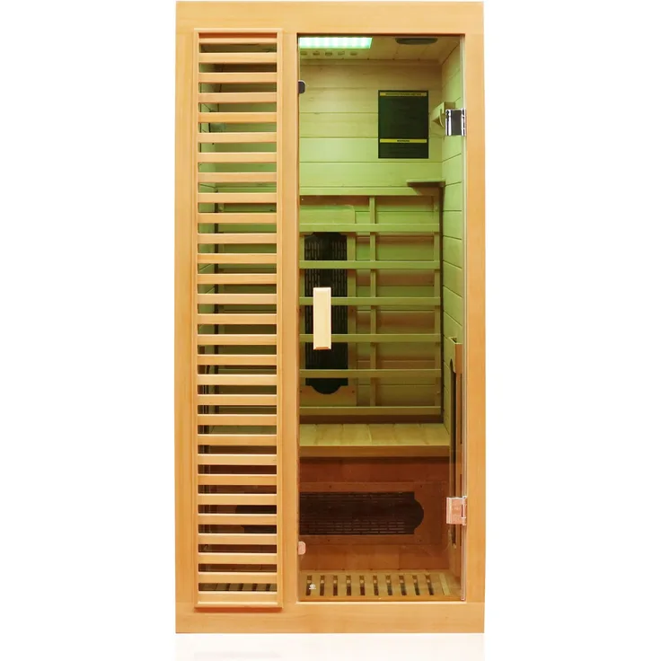 Dewello Infrarotkabine Infrarotsauna HAMLIN 90cm x 90cm inkl. Keramikstrahler, Karbon Bodenstrahler - Preisvergleich