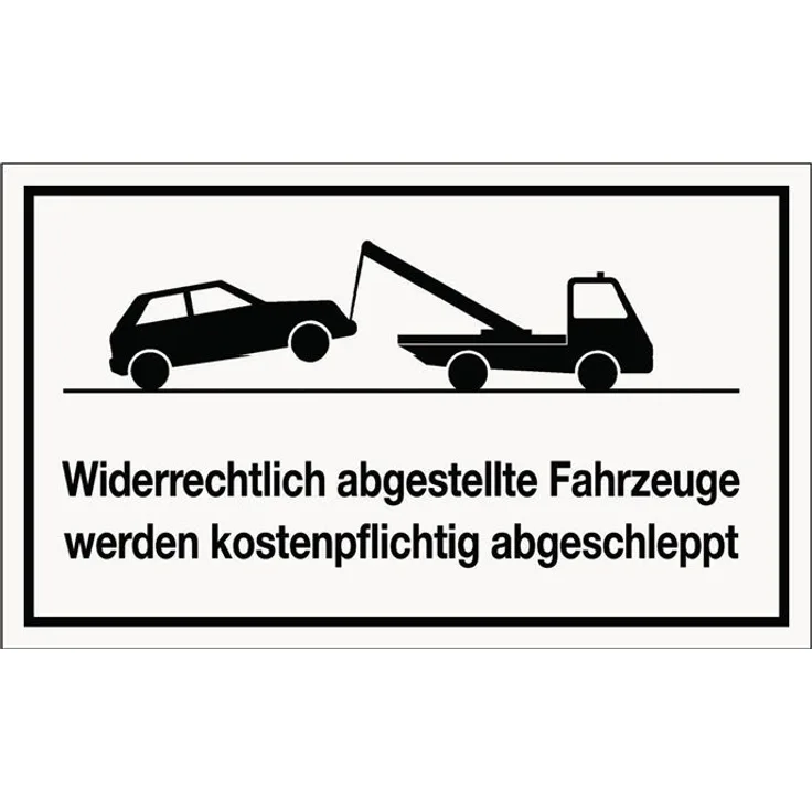 NORDWEST Handel AG Hinweiszeichen Widerrechtliches Parken L250xB150mm weiß schwarz Ku.