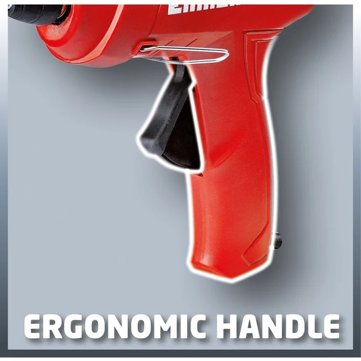 Einhell Heißklebepistole TC-GG 30 (mechanischer Vorschub, Sichtfenster, Aufstellbügel, inkl. Standard-, Flach-, Verlängerungsdüse, 3 Klebestifte) – Bild 5