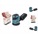 DBO 180 Z Akku Exzenterschleifer 18 V 125 mm + Toolbrothers SPIDER Netzschleifmittel Set - ohne Akku, ohne Ladegerät, Ideal für Heimwerker, Schleifen, fest montierte Staubbox