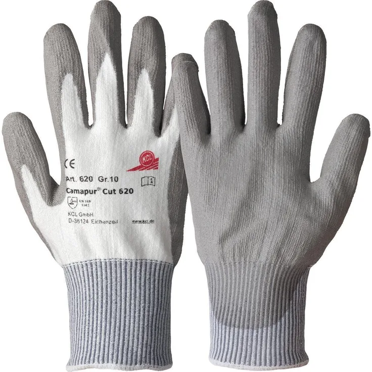 Schnittschutzhandschuhe Camapur Cut 620 Gr.7 weiß grau HPPE-Faser