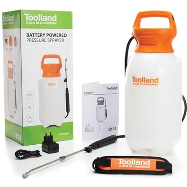 Toolland Akku Drucksprüher 8 Liter mit Edelstahl Lanze, USB Kabel – Bild 3
