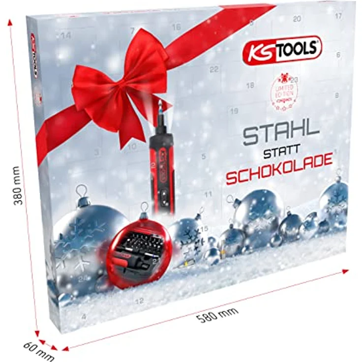 KS-Tools Werkzeug Adventskalender 2022 ''Stahl statt Schokolade'' mit Akku-Stabschrauber-Satz und Torsions-Bits, 27-tlg 999.3333 – Bild 3