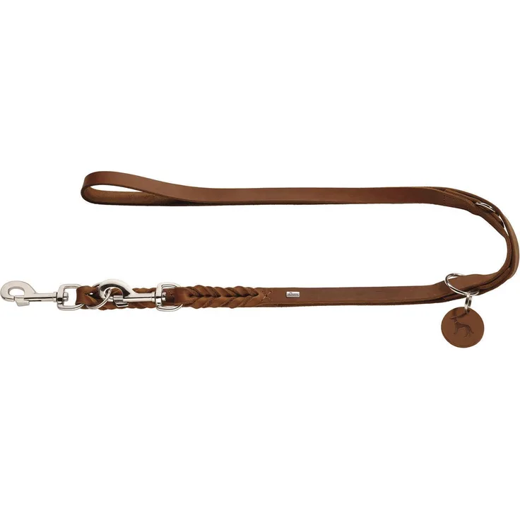 Hunter Hunde-Leine verstellbar Solid Education cognac 13-250