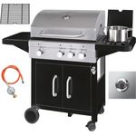 ProfiCook Gasgrill PC-GG 1219 Gußeisen Rost, 3 Brenner + 1 Kochstelle