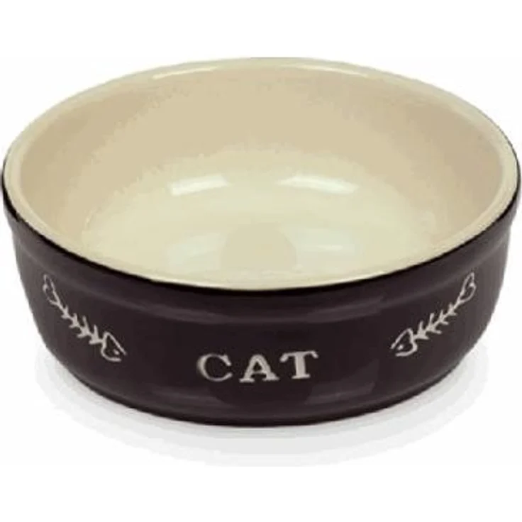 Nobby Katzen Keramikschale Cat schwarz beige Ø 13,5 x 5 cm 250 ml