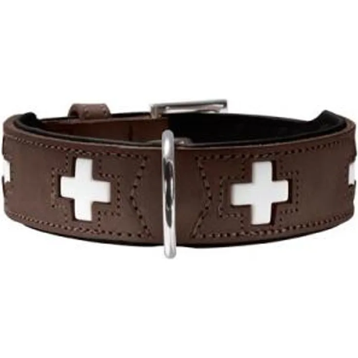 Hunter Hunde-Halsband Swiss braun-schwarz S
