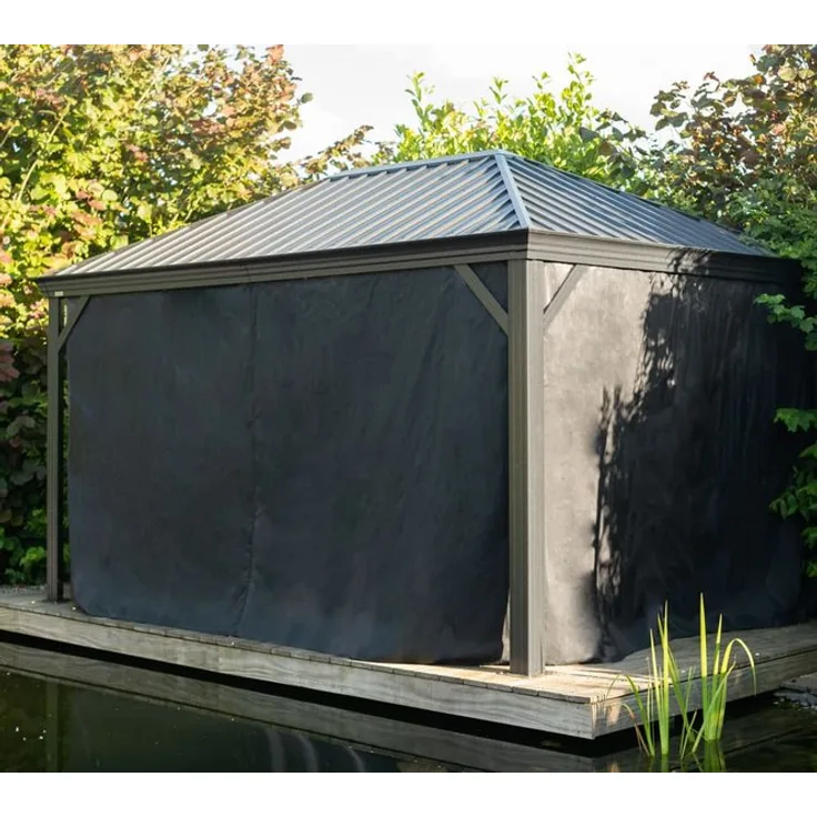 Sojag Pavillon Marsala 12 x 16 Vorhänge Seitenteile Schwarz