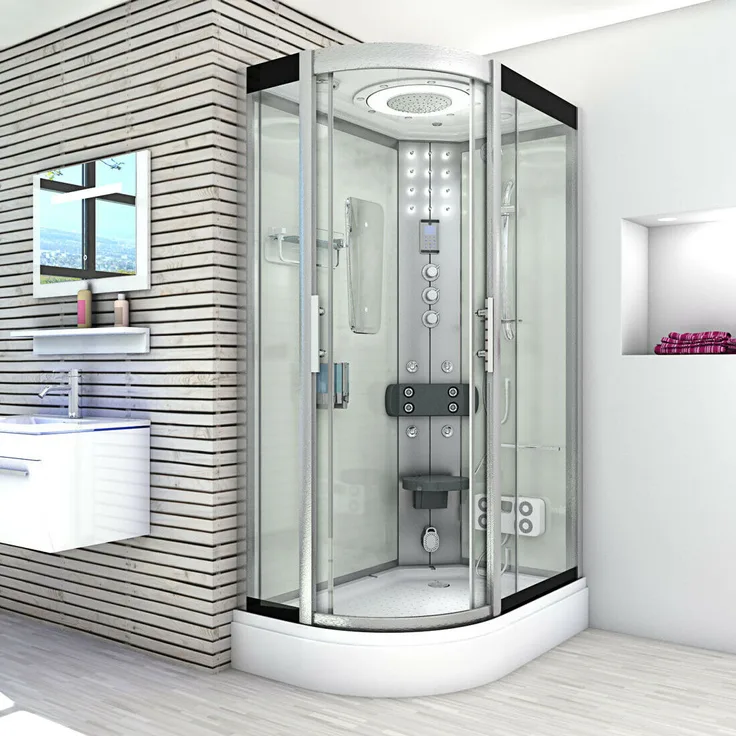 Dampfdusche Sauna Dusche Duschkabine D60-70T3L 120x80cm OHNE 2K Scheiben Versiegelung