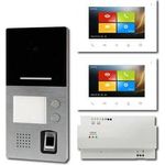 HHG Villa AP Set 2 FP Türsprechanlage mit Fingerprint, 2 Familienhaus, Silber