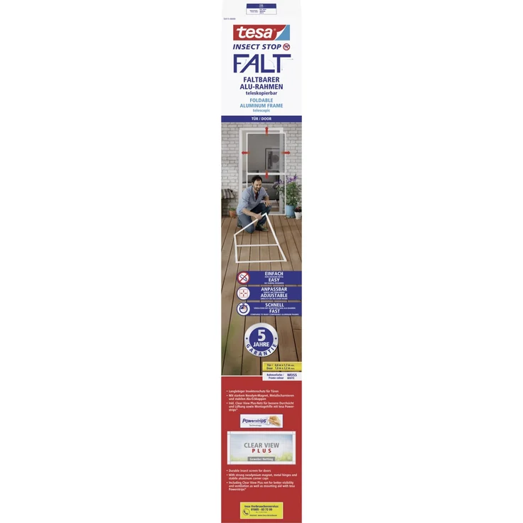 tesa Fliegenschutz-Tür FALT 100 x 220 cm - Aluminium weiß individuell kürzbar – Bild 4