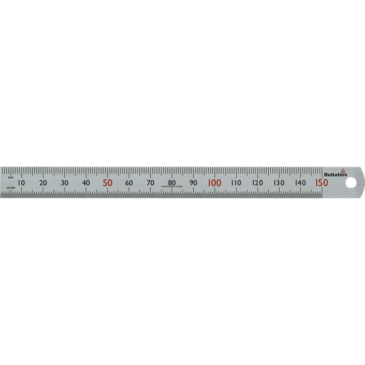 Heinz Hesse Hultafors Stahlmaßstab (Halb-) Milimeterteilung, Länge 15 cm, aus Stahl – Bild 1