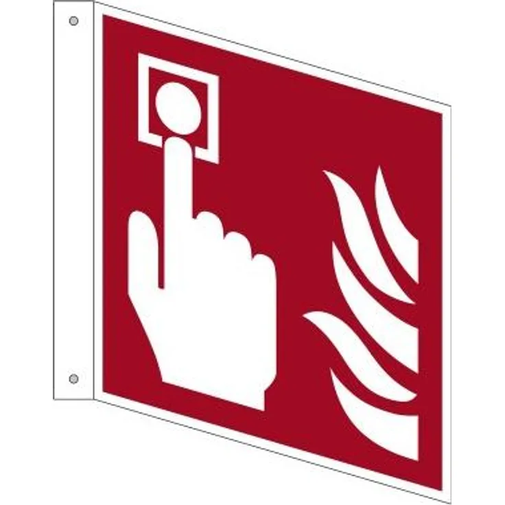 Neutralware Hinweisschild 20 x 20 cm (B x H) F005 Brandmelder Fahnenschild Hart-PVC