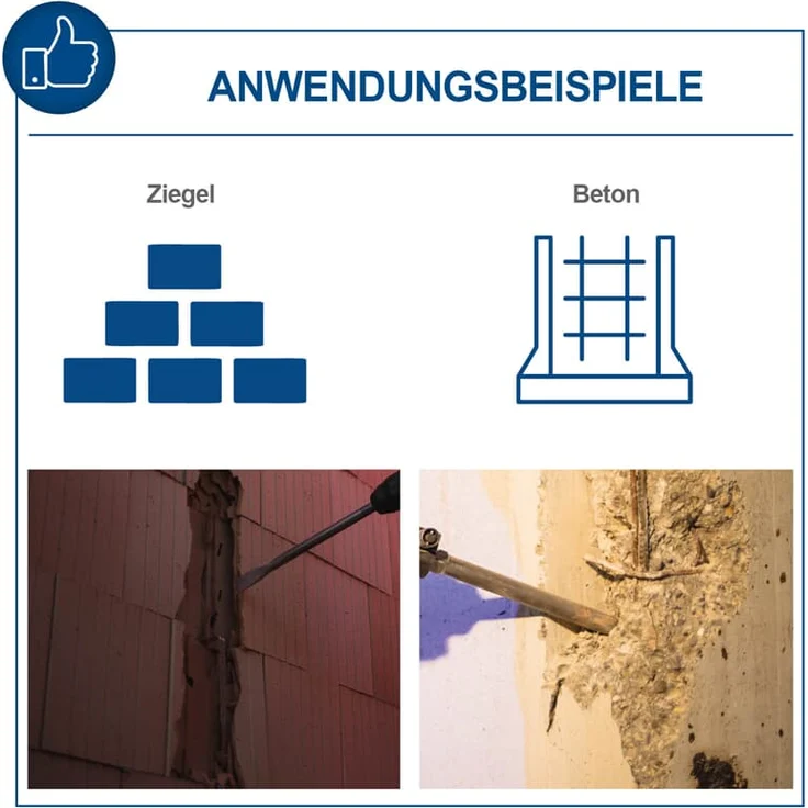 Scheppach 3in1 Bohrhammer DH1600Max, Bohren - Schlagbohren - Meißeln, Schlaghammer mit 1600W Leistung, 10 Joule Schlagkraft & 3800 BPM, SDS-Max-Spannsystem, inkl. Koffer, Spitzmeißel, Flachmeißel – Bild 7
