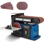 Scheppach Band-Tellerschleifer BTS900 mit Zubehör | Schleifmaschine mit 370W | 230V | 2850 min-1 | Schleifteller Ø 150mm | inkl. 3x Schleifpapier und 3x Schleifband | Bandschleifer Schleifgerät