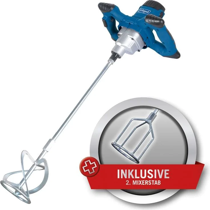Scheppach Rührwerk PM1200 Handrührwerk | 1200W Leistung | Stablänge 550mm | Rührkorb-Ø 120mm | Drehzahlregulierung | Rühreraufnahme M14 | inkl. Farb- und Mörtelrührer – Bild 2