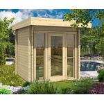 FinnTherm Saunahaus Lupoa-44 Gartensauna 3 Sitzbänke aus Holz Sauna Wandstärke 44 mm Außensauna - Preisvergleich