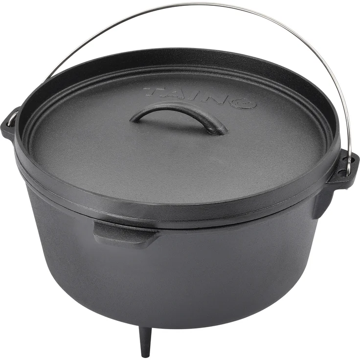 TAINO Dutch Oven Gusseisen 8L D 36cm Set Deckelheber Ständer Zubehör Cast Iron – Bild 2