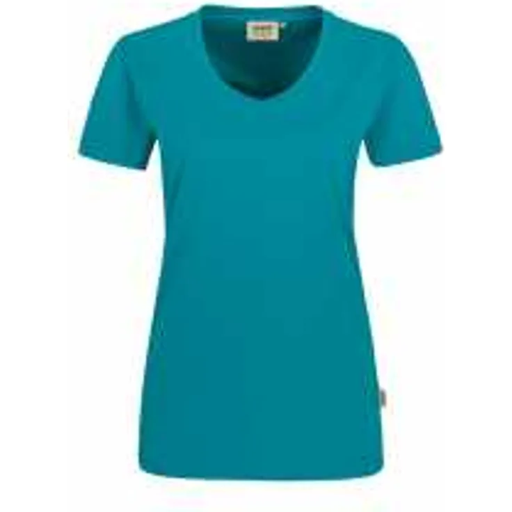 HAKRO Damen V-Shirt Mikralinar 181, smaragd, XS