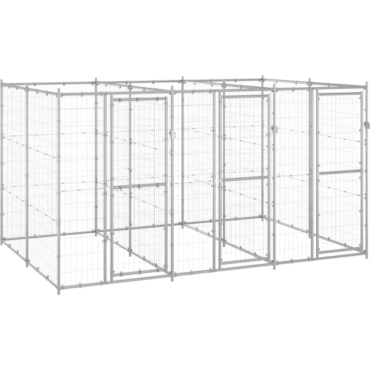 vidaXL Outdoor-Hundezwinger Verzinkter Stahl 7,26 m²