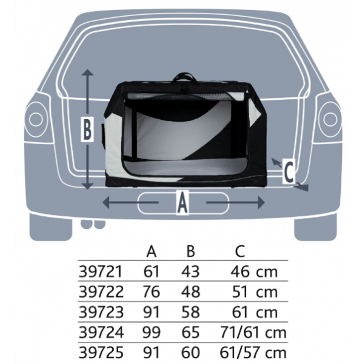 Trixie Transportbox Vario L: 99 × 65 × 71/61 cm