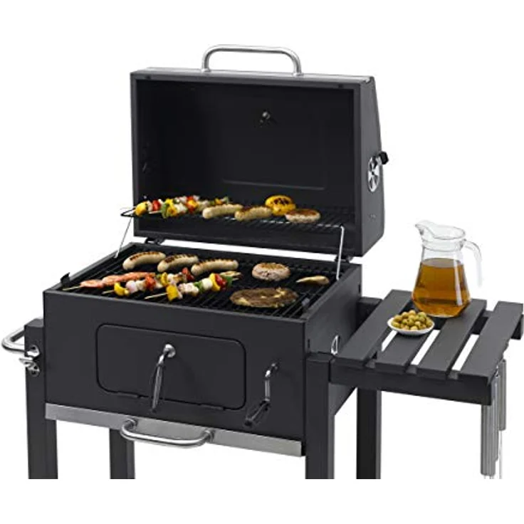 Tepro Holzkohlegrillwagen Toronto Click Holzkohlegrill, Anthrazit-Edelstahl, 104 x 100 x 67 cm, Grillfläche 55 x 41,5 cm – Bild 8