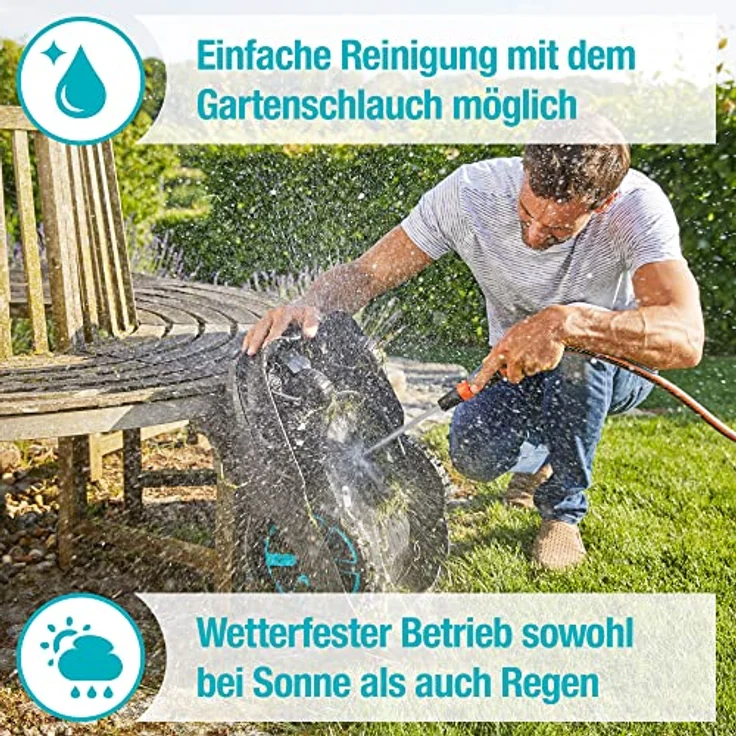 Gardena Mähroboter SILENO city 600 m²: Rasenroboter für bis zu 600 m² Rasenfläche, präzise Schnittergebnisse, Einstellungen und Setup über Gardena Bluetooth App (15010-20) – Bild 6